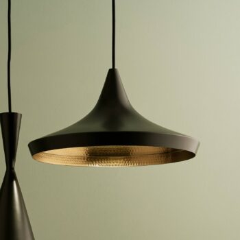 Tom Dixon LED závesné svietidlo Beat Flat, čierne, Ø 56 cm