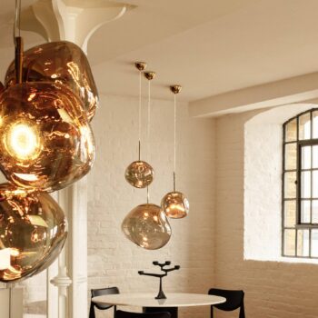 Tom Dixon LED závesné svietidlo Melt, Ø 28 cm, bronzová farba