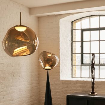 Tom Dixon LED závesné svietidlo Melt, Ø 28 cm, bronzová farba