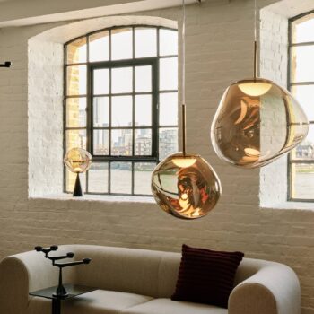 Tom Dixon LED závesné svietidlo Melt, Ø 28 cm, bronzová farba