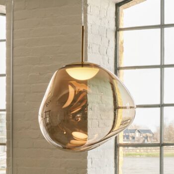 Tom Dixon LED závesné svietidlo Melt, Ø 50 cm, bronzová farba
