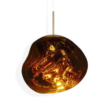 Tom Dixon LED závesné svietidlo Melt, Ø 50 cm, jantárová zlatá