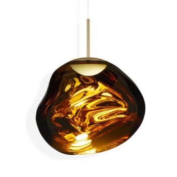 Tom Dixon LED závesné svietidlo Melt, Ø 50 cm, jantárová zlatá