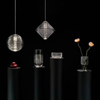 Tom Dixon LED závesné svietidlo Press Cone, číre, 34 cm, 927, sklo