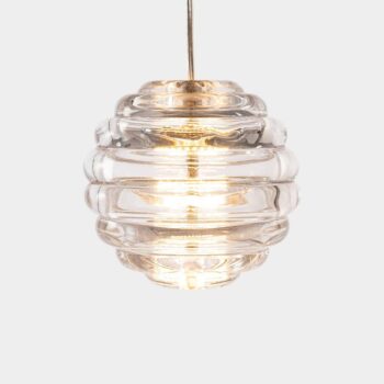 Tom Dixon LED závesné svietidlo Press Sphere, číre, Ø 14 cm, 927
