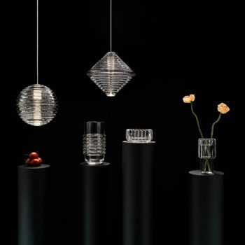 Tom Dixon LED závesné svietidlo Press Sphere, číre Ø 30 cm 927 sklo