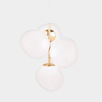 Tom Dixon Melt Chandelier Mini, opálová/zlatá, Ø 55 cm