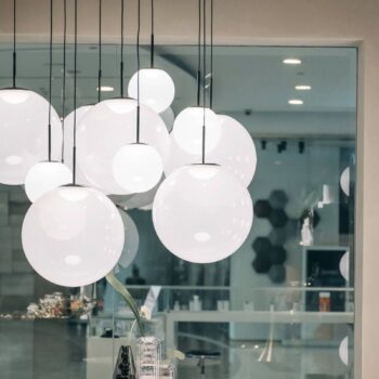 Tom Dixon Melt Pendant System Trio Round, opálová/strieborná