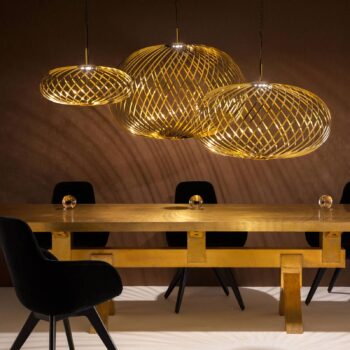 Tom Dixon Spring medium závesná lampa Ø79cm mosadz
