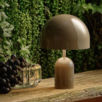 Tom Dixon Stolová LED lampa Bell Portable, sivá, 28 cm
