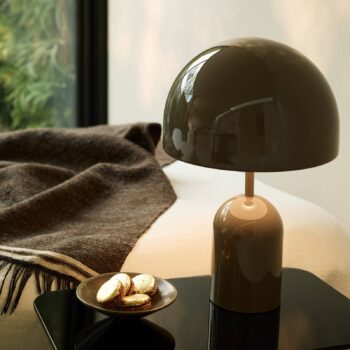 Tom Dixon Stolová LED lampa Bell Portable, sivá, 28 cm