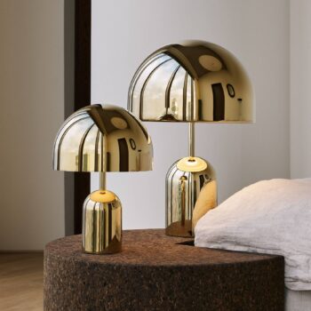 Tom Dixon Stolová LED lampa Bell Portable, zlatá farba IP44