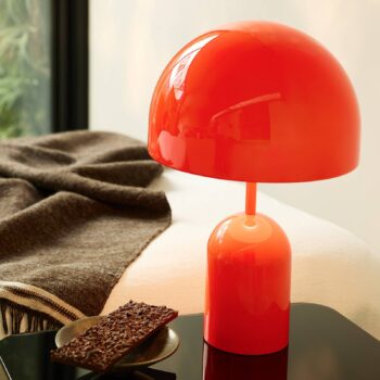 Tom Dixon Stolová LED lampa Bell, červená, výška 43 cm, stmievateľná