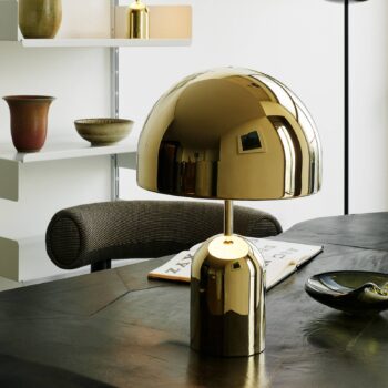 Tom Dixon Stolová LED lampa Bell, zlatá, 43 cm, stmievateľná
