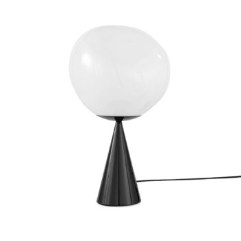Tom Dixon Stolová LED lampa Melt Cone Fat, opálová/čierna, 47 cm