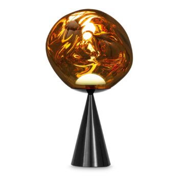 Tom Dixon Stolová LED lampa Melt Cone Fat, zlatá/čierna, 47 cm