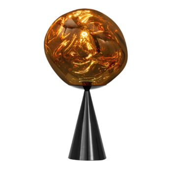 Tom Dixon Stolová LED lampa Melt Cone Fat, zlatá/čierna, 47 cm