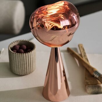Tom Dixon Stolová LED lampa Melt, medená farba, výška 29 cm