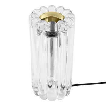 Tom Dixon Stolová LED lampa Press, číra, sklo, 24 cm, 927 stmievateľné