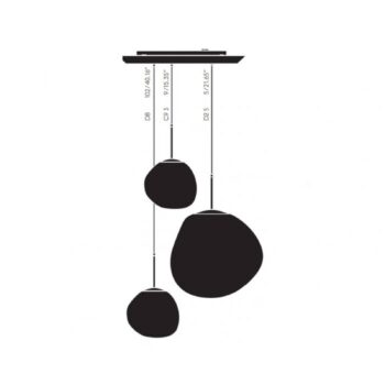 Tom Dixon závesné svietidlo Melt Trio Round, Ø 81 cm, jantárová zlatá
