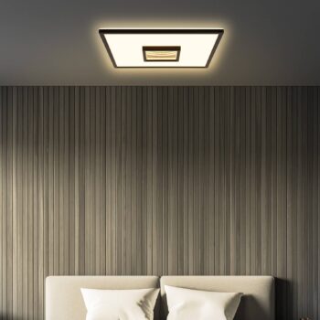 Toro LED stropné svietidlo, čierne, 42x42 cm, plast