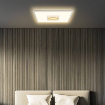 Toro LED stropné svietidlo, matný chróm, 42x42 cm, plast