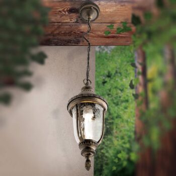 Tradičná závesná lampa Paula štruktúrované sklo