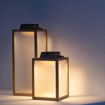 Tradition LED solárny lampáš z teakového dreva Výška 65 cm