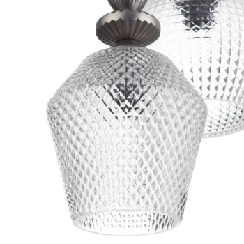 Troj-plameňová sklenená závesná lampa Talisa