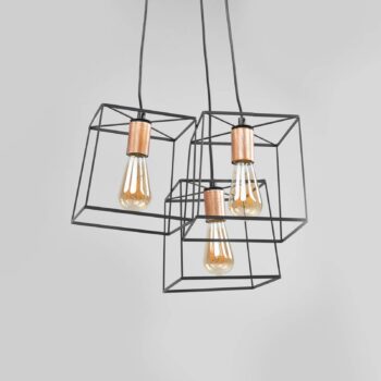 Troj-plameňová závesná lampa Agatha vintage vzhľad