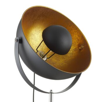 Trojnohá stojaca lampa Lenn, čierno-zlatá