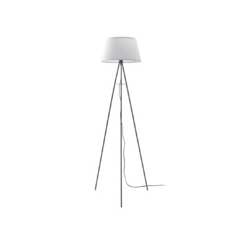Trojnožková stojacia lampa ELC Elsika, látkové tienidlo, biela