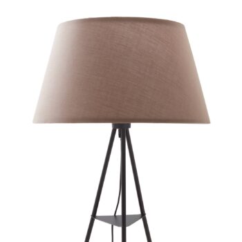 Trojnožková stojacia lampa ELC Elsika, látkové tienidlo, hnedá