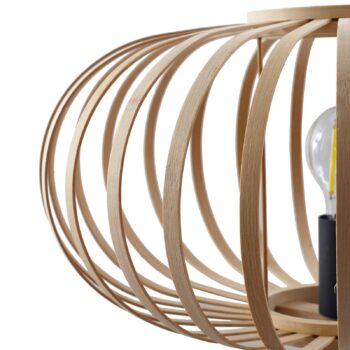 Trojnožková stojacia lampa Lindby Lielle, prírodný bambus, Ø 40 cm