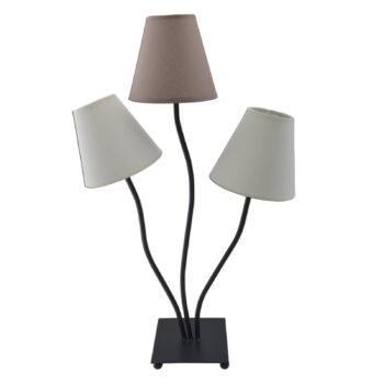 Twiddle troj-plameňová stolná lampa hnedé odtiene