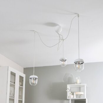 UMAGE Acorn závesná lampa 3-pl. biela/oceľ