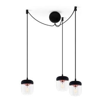 UMAGE Acorn závesná lampa 3-pl. čierna/meď