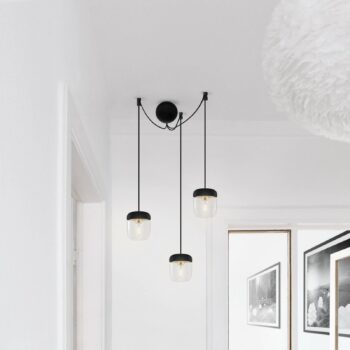 UMAGE Acorn závesná lampa 3-pl. čierna/mosadz