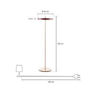 UMAGE Asteria Floor stojaca LED rubínovo-červená