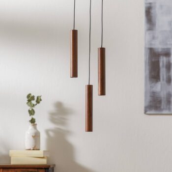 UMAGE Chimes Cluster 3 závesná lampa dub tmavý