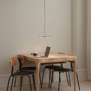 UMAGE LED závesné svietidlo Omni, oceľová farba, 2-pl., 74 cm