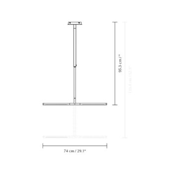 UMAGE LED závesné svietidlo Omni, oceľová farba, 2-pl., 74 cm