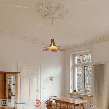 UMAGE závesná lampa Jazz oak zavesenie biele
