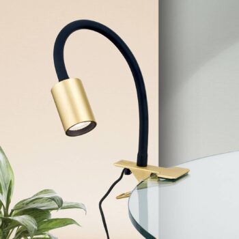 Upínacia LED lampa Kurt matná mosadz