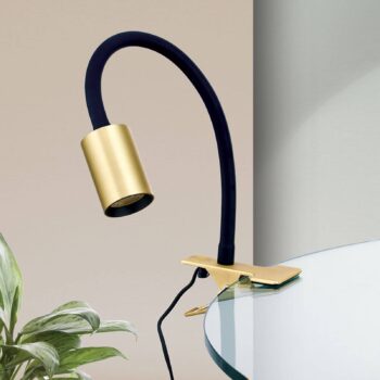 Upínacia LED lampa Kurt matná mosadz