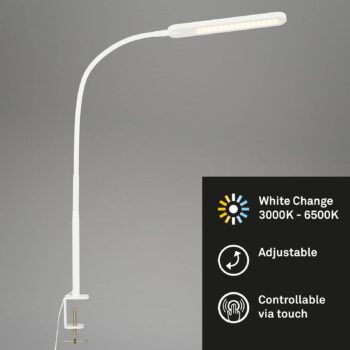 Upínacia LED lampa Servo, stmievateľná, CCT, biela