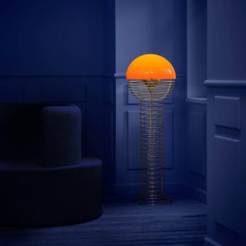 VERPAN stojacia lampa Drôt, oranžová