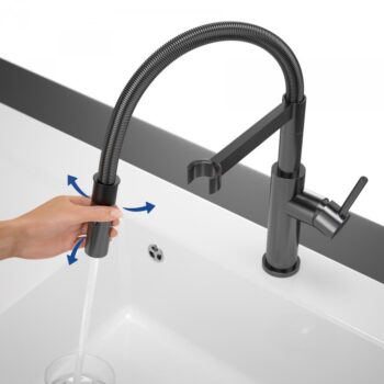 VILLEROY & BOCH VILLEROY & BOCH - Drezová batéria Steel Expert 2.0, odnímateľná sprcha, antracit 92800005