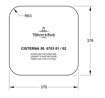VILLEROY & BOCH VILLEROY & BOCH - Keramický drez Cisterna 50 White alpin podstavný 445 x 445 bez excentra 670301R1