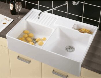 VILLEROY & BOCH VILLEROY & BOCH - Keramický drez Double-bowl sink Cream modulový 895 x 630 x 220 bez excentra 632391KR